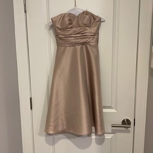 Bill Levkoff Taffeta Strapless Bridesmaids Dress